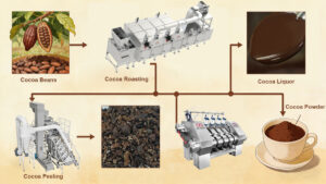 How is cocoa powder made from cocoa beans